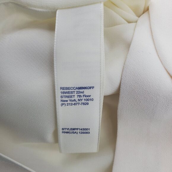 Rebecca Minkoff White Skirt Black Waist Trim Sz 4 - Picture 5 of 6